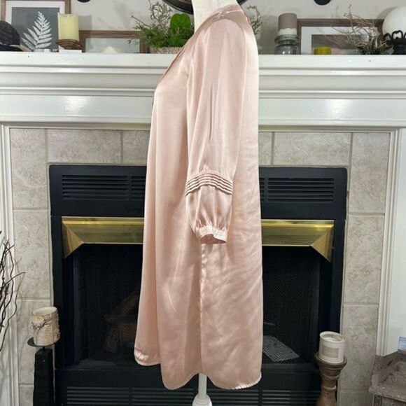 H&m Light Satin Blush Prairie Style Dress - Picture 7 of 14